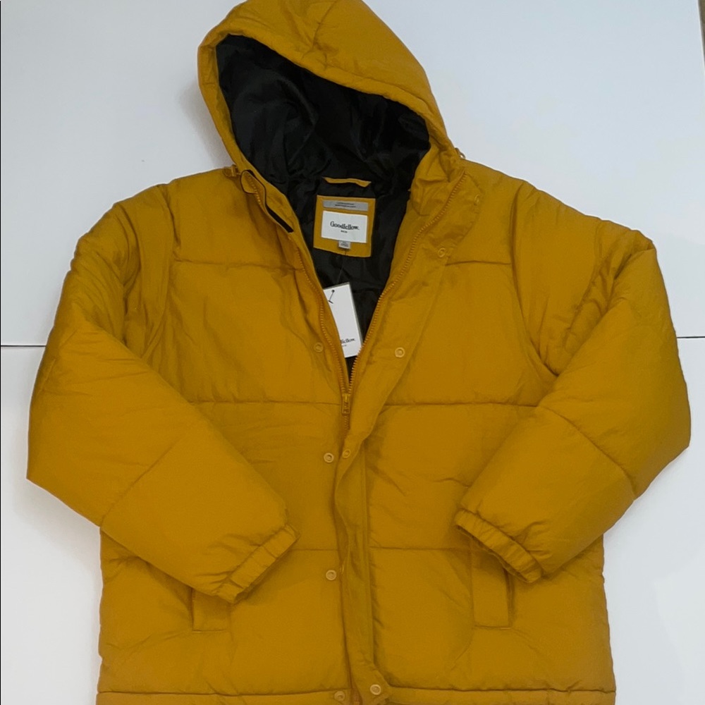 Goodfellow & Co Yellow Puffer Jacket with Hood